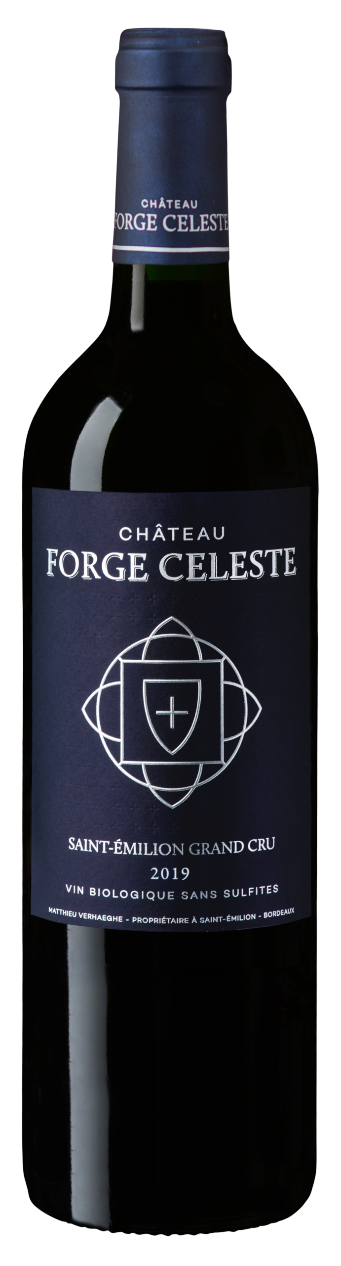 Bouteille de Château Forge Céleste 2019, Saint-Émilion Grand Cru biologique